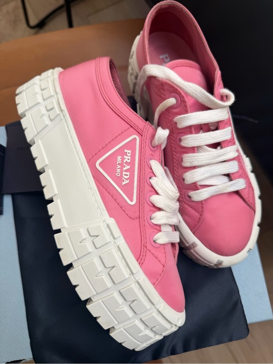 Prada Shoes - Prada Pink Platform Lace-Up Sneakers Shoes $1200